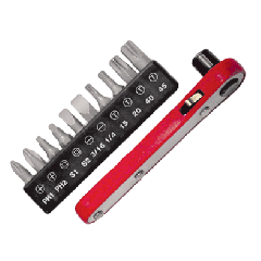 4" RATCHET SCREWDRIVER W/BITS SET