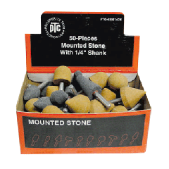 50 PIECE ASSORTED GRINDING STONE DISPLAY