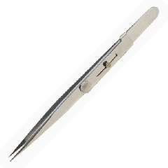 5 3/4" GROOVED GRIP STAINLESS STEEL LOCKING TWEEZER