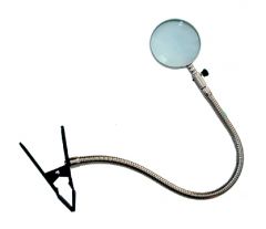 7.5" DIAMETER 2X CLAMP-ON MAGNIFIER w/ 20" FLEXIBLE SHAFT