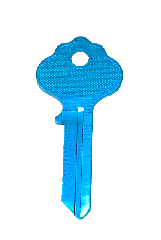 10PC ALUMINUM BLUE KEY BLANK