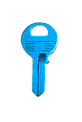 10PC ALUMINUM BLUE KEY BLANK