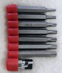 8PC 2" LONG TAMPER RESISTANT STAR BIT w/ADAPTOR