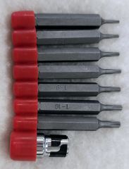 8PC 2" LONG TAMPER RESISTANT STAR BIT w/ADAPTOR