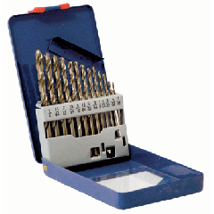 13 PIECE COBALT HIGH SPEED STEEL DRILL BIT SET W/METAL BOX DISPLAY